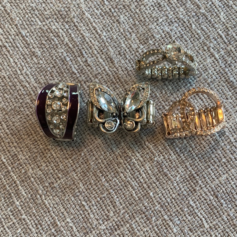 4 Elegant Spring Bling Silver Gold Butterfly Paparazzi Fashion Rings GUC